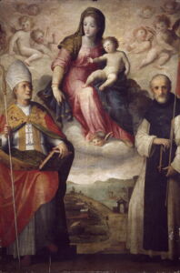 10) Giovanni Balducci detto il Cosci, Madonna con il Bambino e i Santi Gennaro e Aniello, 1600, olio su tavola (Napoli, cattedrale dell’Assunta, sagrestia)