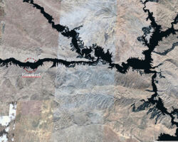 L’impatto della progetto della diga nelle prossimità di Hasankeyf; Fonte: Realizzata dalle Autrici da Google Earth, 2022