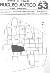 Rilievo urbanistico del Nucleo antico-Isolato 53 (Comune di Novara, 1976)