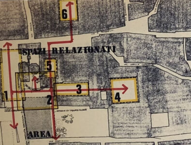 Schema planimetrico delle strategie progettuali (Zanuso-Crescini, 1978-79)