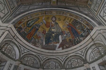 Mosaico absidale prima del restauro(© Antonio Quattrone)