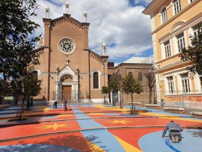 Leonardo Crudi, intervento a piazza dell'Immacolata, 2021