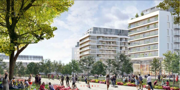 Render delle nuove residenze (© Echo Architecture)