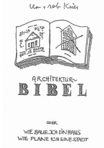Bibbia dell'architettura 1976 frontespizio © Krier