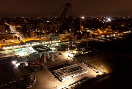 Lavori di realizzazione della nuova stazione ferroviaria a scavalco (credits, MilanoSesto)