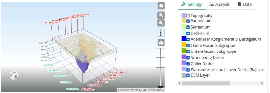 Modello 3D sottosuolo di Vienna (© GeoTief - Wien Energie)