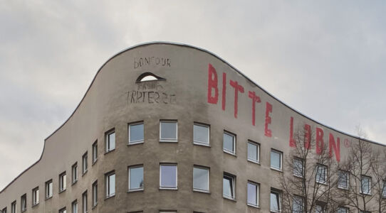 Dettaglio del frontone dell'edificio. Foto di Francesca Petretto, gennaio 2024