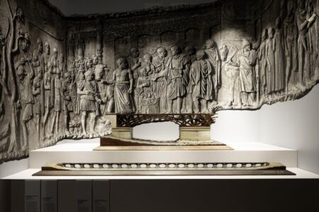 Modelli in scala del Ponte sul Danubio (© Archivio Parco archeologico Colosseo)