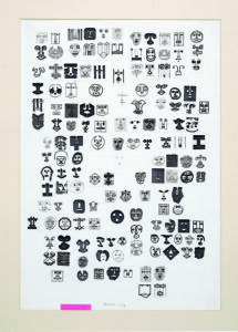 Bruno Munari, Variazioni sul viso umano, 1964, disegni e collage. Casapelarte, Fondazione Paolo Minoli, Catù