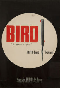 Bruno Munari, Biro la penna a sfera, circa 1950, stampa litografica su carta