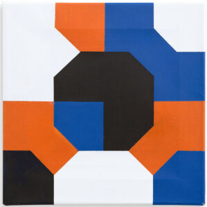 Bruno Munari, Colori nella curva di Peano, 1985, olio su tela