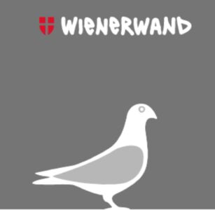 La Wiener Taube, che ontrassegna aree liberamente utilizzabili per murali
