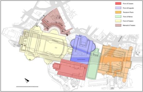 L’impronta di via dei Fori Imperiali sulla struttura dei Fori (Sovrintendenza Capitolina)