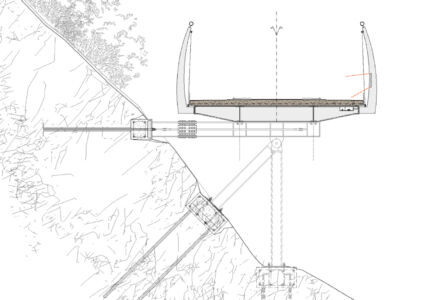 Ciclovia Limone: sezione su parete in roccia (Studio Fontana & Lotti – Lorenzi)