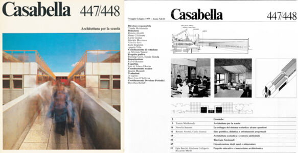 Casabella, n.447/448, Maggio-Giugno 1979, Architettura per la scuola, in copertina Scuola A.Volta a Bologna, di Archh.R.Merlo e F.Gualdi
