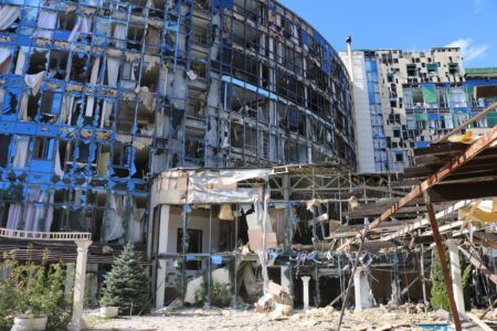 Servizio statale emergenza ucraino, centro divertimenti Misto, Kharkiv sett 2022