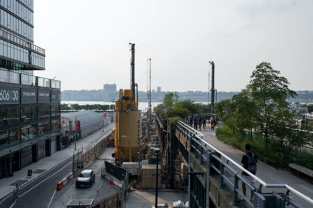 Un cantiere vicino alla parte nord della High Line lungo la Western Rail Yard