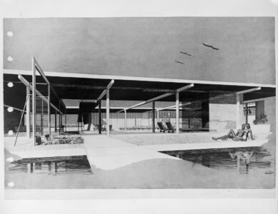 Goar Residence,
prospettiva, Florida 1947 (© Courtesy of Library of Congress)