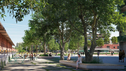 L'area centrale del nuovo quartiere, ôBB, Vienna (© Janousek & Havlicek)