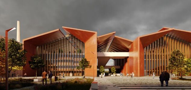 Primo classificato, ex Manifattura Tabacchi, vista dei nuovi archivi dalla corte