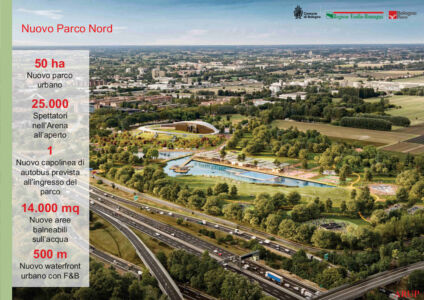 Progetto “TEK” – vista del parco e dell’arena (Arup)