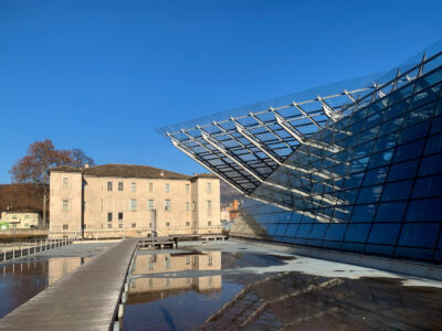 Renzo Piano Building Workshop, facciata Ovest del MUSE, Museo delle Scienze di Trento e Palazzo delle Albere, Trento