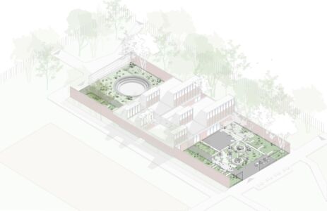 Centro Antonio Helguera, Città del Messico (assonometria)
