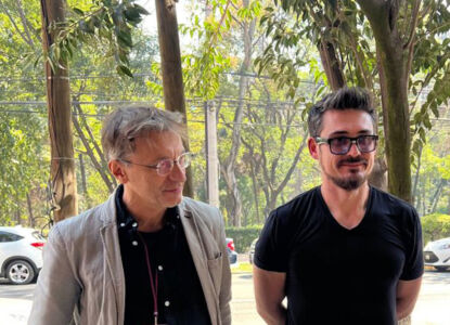 Roman Meyer Falcón con Franco Tagliabue, durante l'incontro