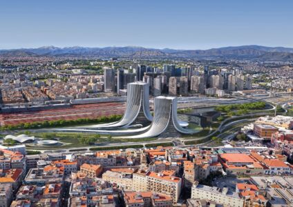 Porta Est, Napoli (© Zaha Hadid Architects) https://www.zaha-hadid.com/2025/02/27/zha-announces-napoli-porta-est-masterplan-incorporating-new-campania-region-headquarters/