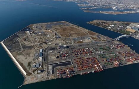 Una vista aerea dell’isola di Yumeshima, Osaka in Giappone (© NZZ courtsy https://www.casino.org/news/mgm-resorts-doubles-down-on-japan-commitment/)