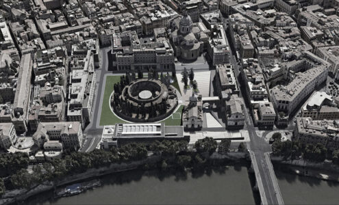 Roma, progetto "Il Mausoleo di Augusto – Memory for the future", di Rem Koolhaas, rendering