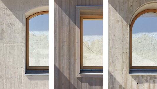 I 3 edifici sperimentali Forschungshäuser, Florian Nagler, Bad Aibling, 2022 (dal sito web https://www.einfach-bauen.net/forschungshaeuser-bad-aibling/, © Sebastian Schels)