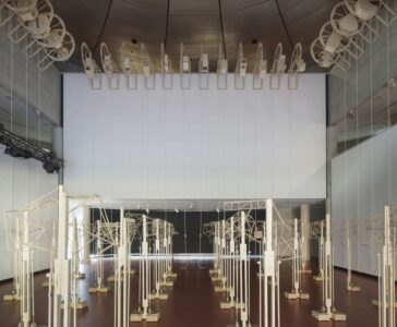 Installazione “Due esercizi” a cura dell’Atelier orizzontale Blumer - Teatro dell’architettura Mendrisio © Enrico Cano