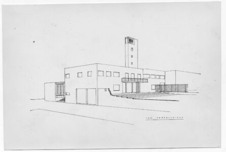 Cesare Cattaneo, disegno casa parrocchiale