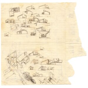 Cesare Cattaneo, schizzo chiese