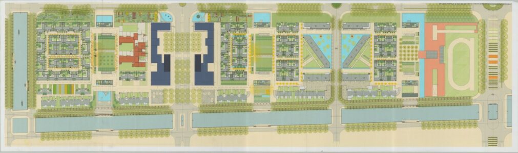 Vittorio Gregotti, il progetto di Pujiang Town, Shanghai (archivio Gregotti, Casva, Milano)