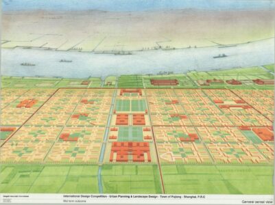 Vittorio Gregotti, il progetto di Pujiang Town, Shanghai (archivio Gregotti, Casva, Milano)