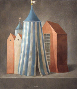 Isabella Cuccato, Fabbrica chiusa, 80x70cm, olio su canvas, 2000