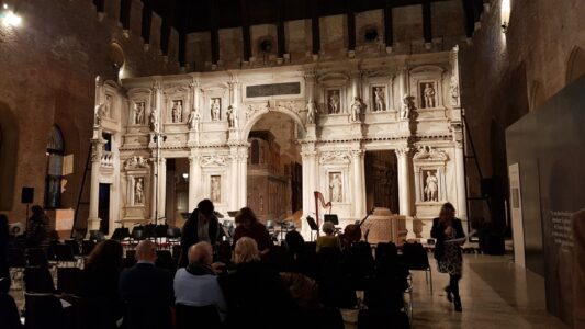 Progetto allestimento "Olimpichetto. Il ritorno di un ambasciatore", Basilica Palladiana, Vicenza (© Studio Gabbiani & Associati)