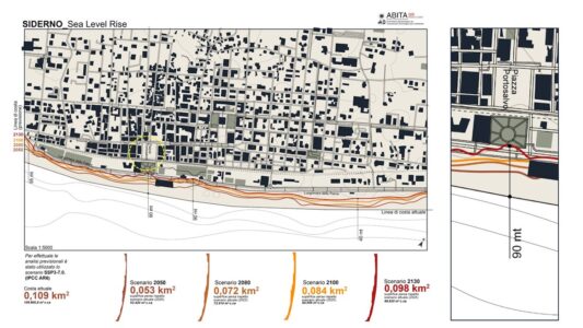 Progetto campione sviluppato dal Laboratorio https://www.abitalab-unirc.com/phygital-tools per Siderno, Calabria su innalzamento climatico ed effetti sui litorali