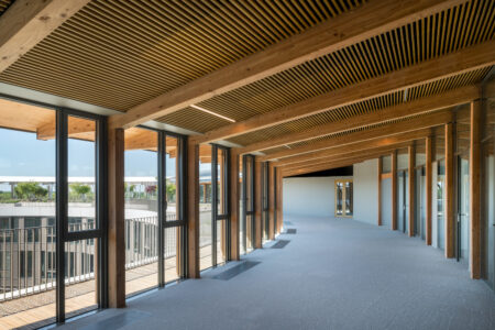 Attico ultimo piano in legno, sede Ceva a Les Dagueys - Libourne (courtesy BLP & Associés)