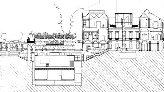 Progetto per Palazzo Citterio, Milano, James Stirling e Michael Wilford, 1986