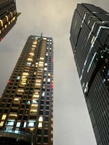 Edifici residenziali e centri commerciali nel distretto finanziario, aprile 2024 (Giulio Gonella)