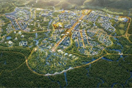 Render di Nusantara, progetto per una nuova città nel Borneo