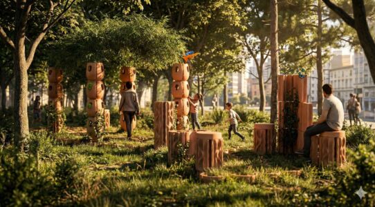 ISIA Faenza, KORE - Ceramic Urban Modular for Biodiversity (Annalisa De Stanchina, Andrea Montanari, Irene Strada, Pietro Tabanelli, docenti Sabrina Sguanci e Mirco Denicolò e il tecnico di laboratorio Lorenzo Filipponi), elementi scalabili in terracotta per creare isole verdi e rifugi climatici in contesti urbani