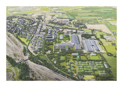 Bologna, una vista d’assieme del masterplan con il quartiere Pilastro