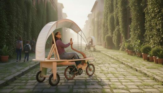 ISIA Faenza, Urban Kite (Angelo Verna, Panna Ori, Clara Ghirlanda. Jasmine Sahbaoui, Vera Vespignani, Rene Ricci, docenti Giorgio Gurioli e Ivan Severi), oggetto urbano ibrido tra bicicletta e piattaforma di sosta