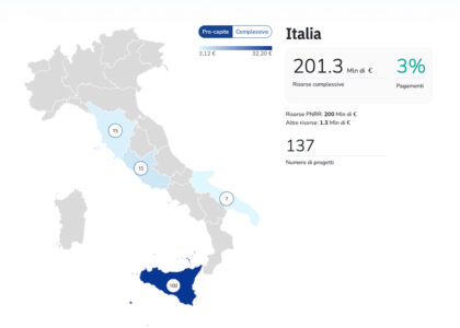 La localizzazione dei progetti Isole Verdi (© openpnrr.it)