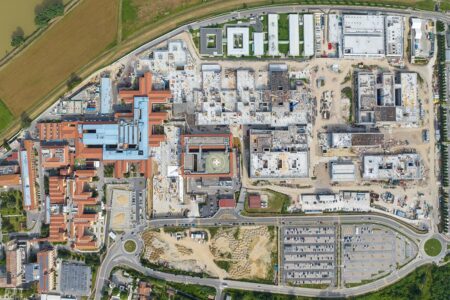 Ospedale Cisanello di Pisa, il cantiere, 2023 (foto Nicola Gronchi)