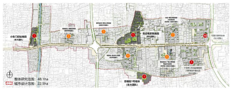 Guangling Road, Yangzhou, Cina. Masterplan (courtesy Marco Trisciuoglio)